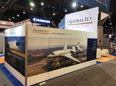 global jet capital indoor booth at nbaa 2019