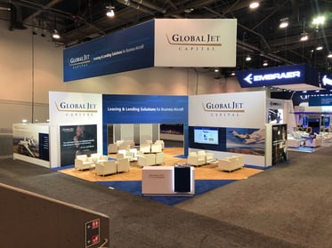 global jet capital indoor booth at nbaa-bace 2019