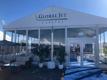 global jet capital static display tent at nbaa-bace 2019